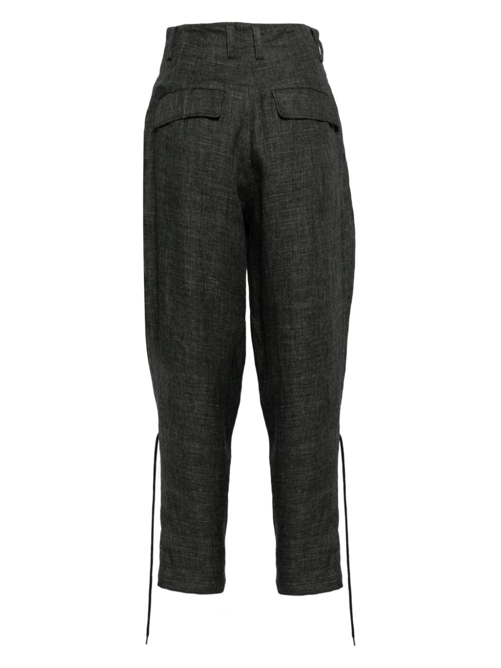 tapered-leg linen trousers - 2