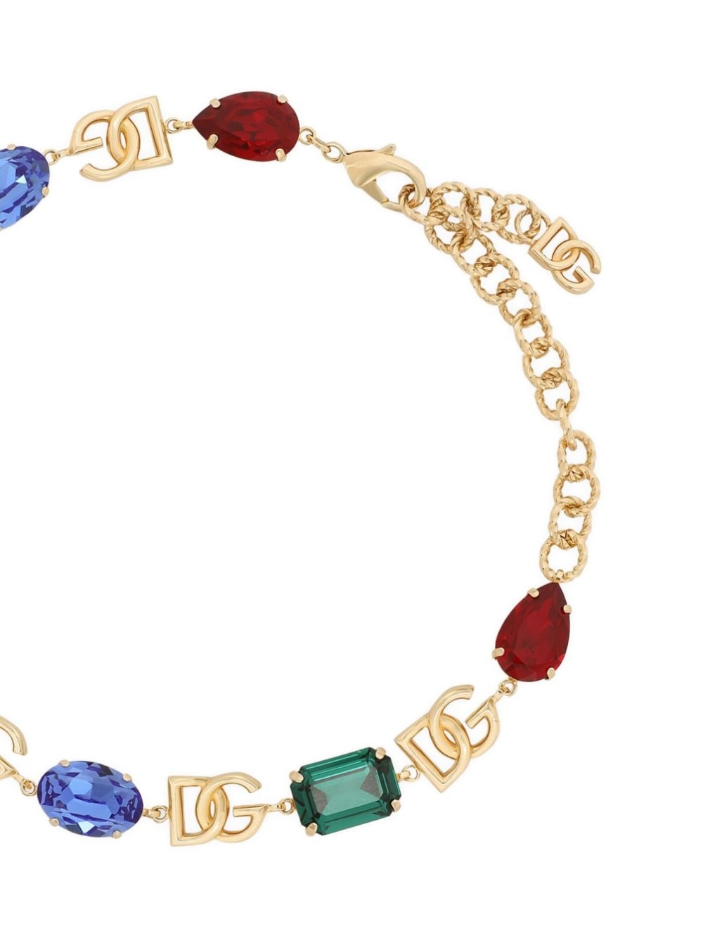 logo-plaque crystal-embellished necklace - 4