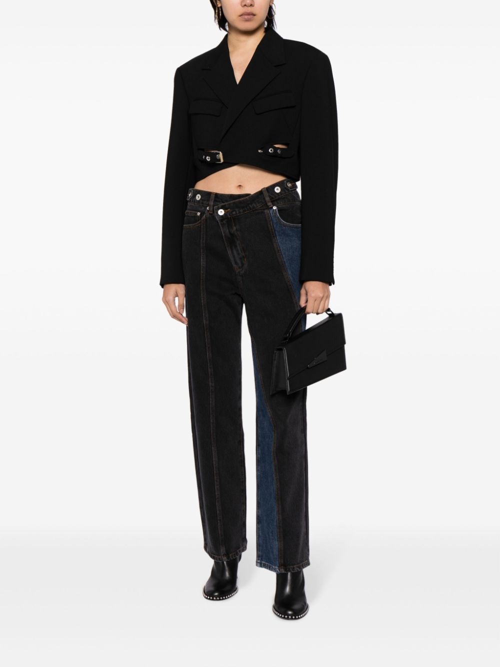 asymmetric-rise straight-leg jeans - 2