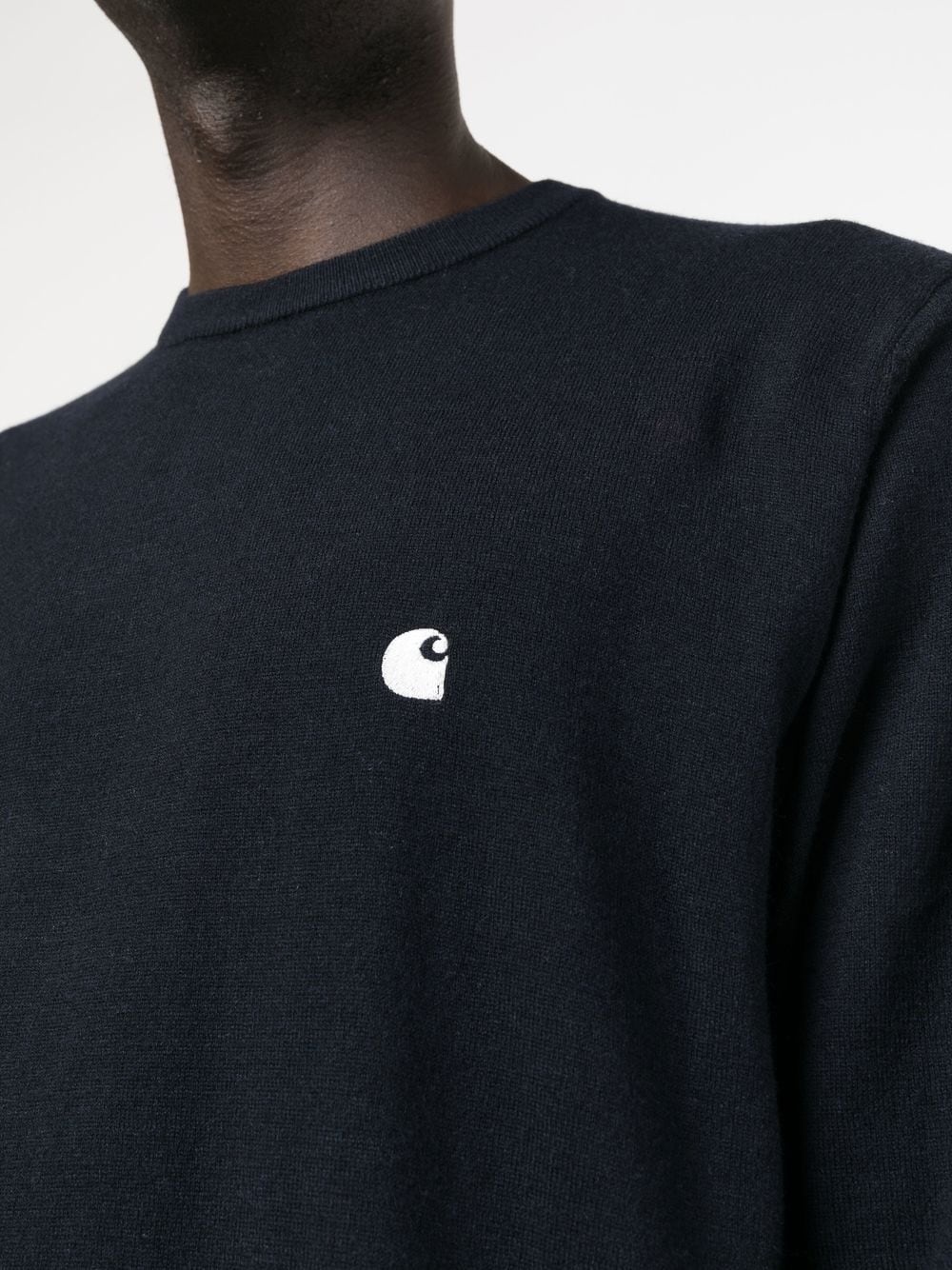 embroidered-logo crew-neck jumper - 5