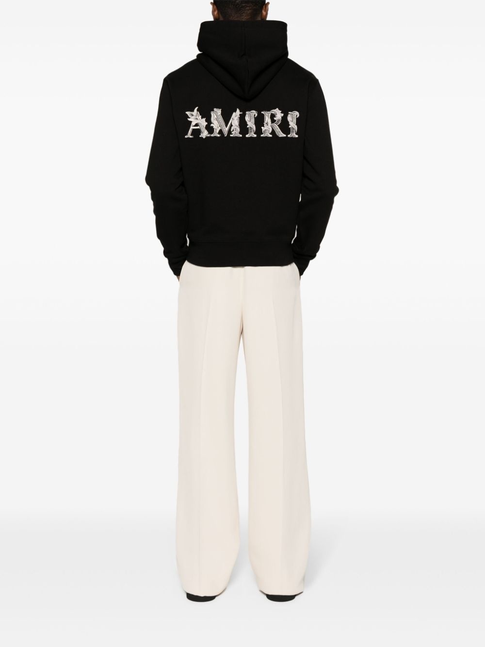 logo-embroidered cotton hoodie - 2