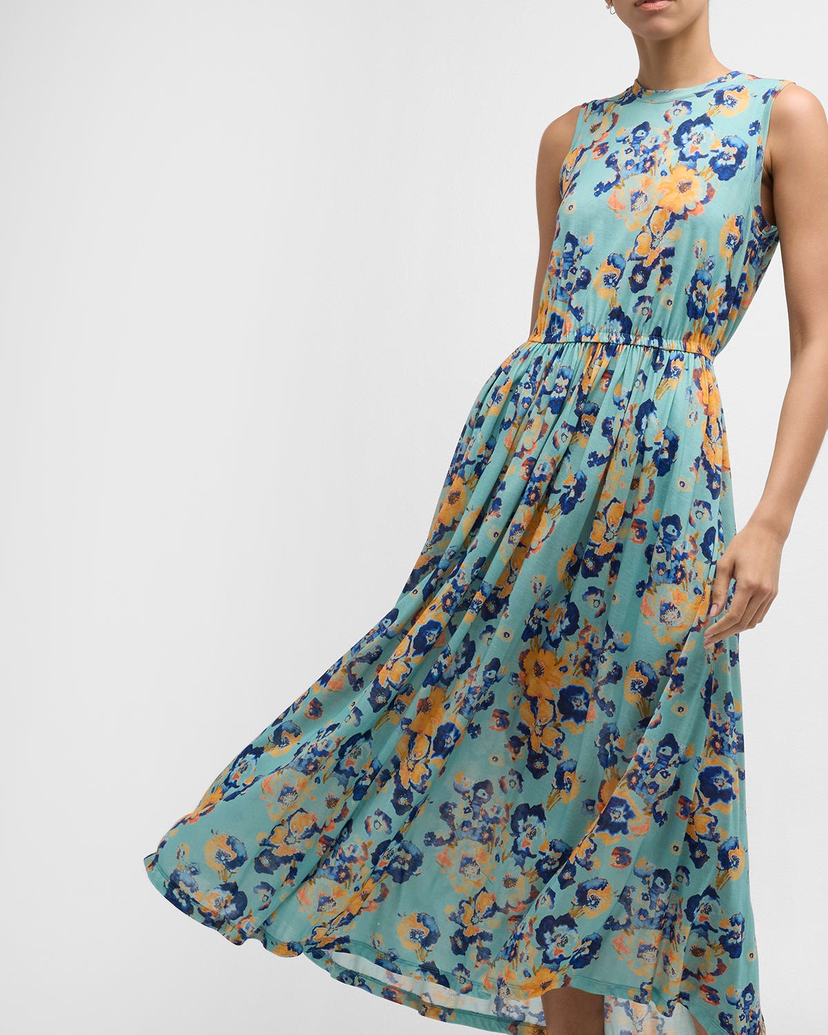 Livia Sleeveless Ruched Floral Maxi Dress - 8