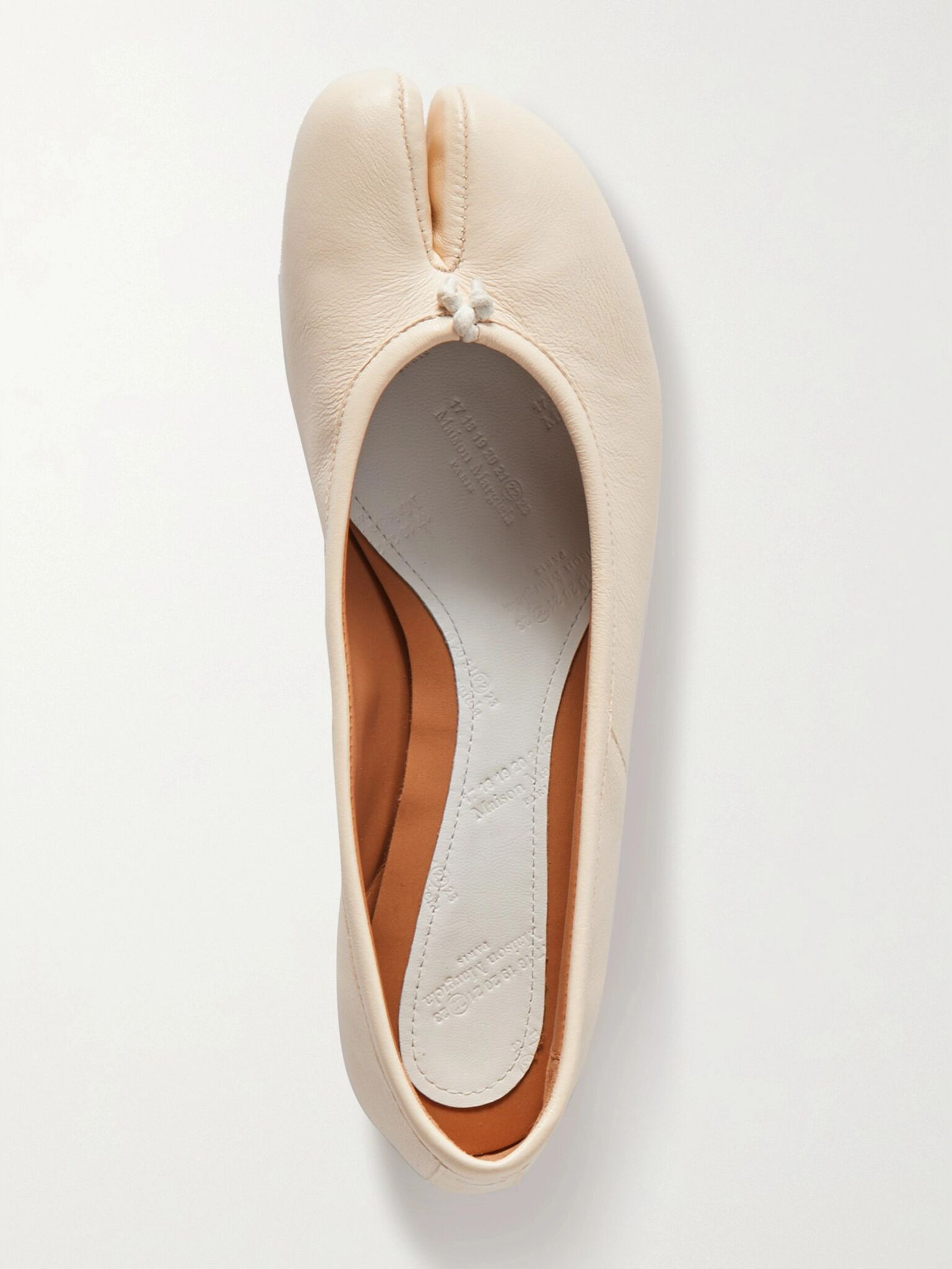Tabi split-toe leather ballet flats White - 1