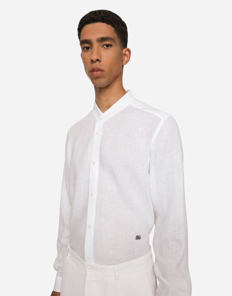 Linen Martini-fit shirt with DG hardware - 4