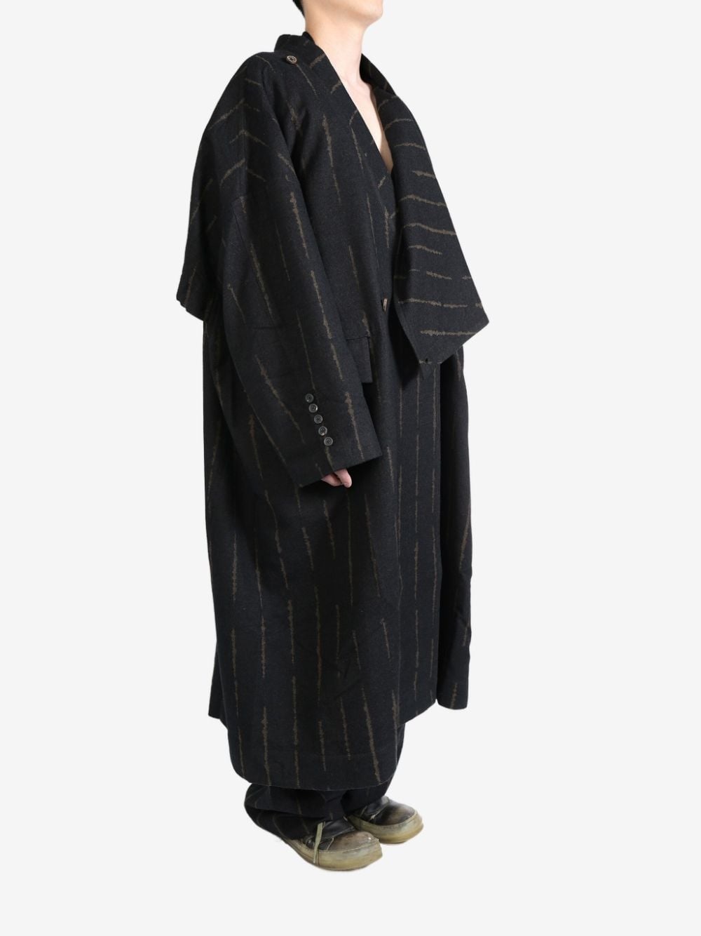 asymmetric design coat - 2