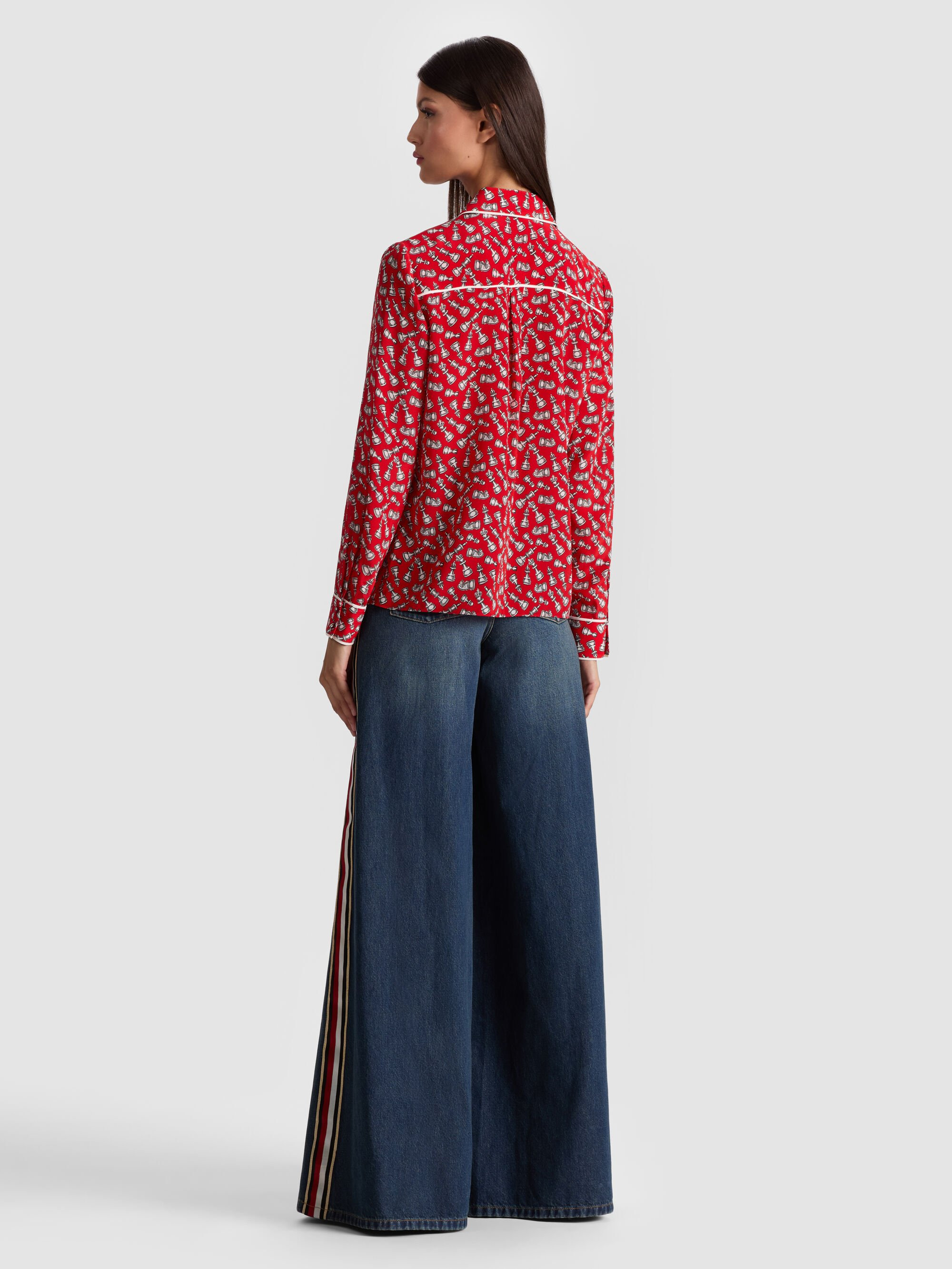 WILLA SILK BLOUSE WITH PIPING - 4