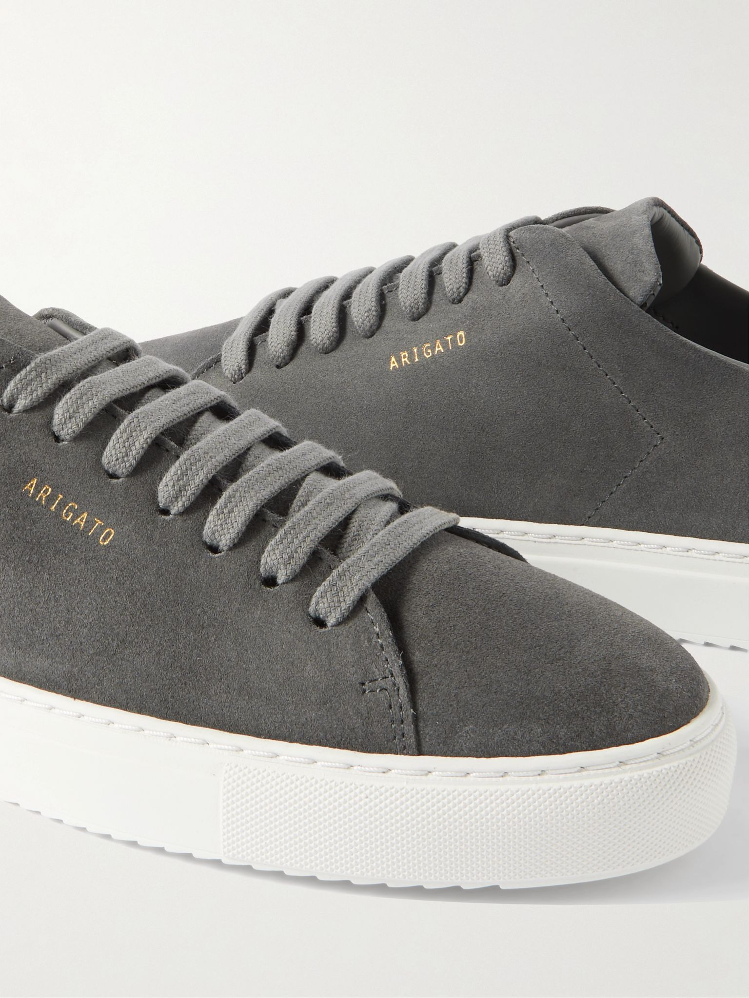 Clean 90 Leather-Trimmed Suede Sneakers Gray - 6