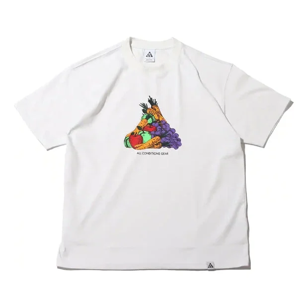 Nike ACG Solid Color Cartoon Fruit Printing Round Neck Casual Short Sleeve White DQ4955-121 - 1