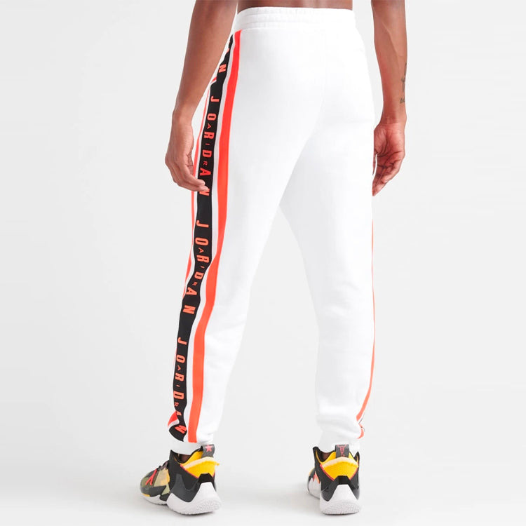 Men's Air Jordan Printing Pattern Loose Fleece Lined Sports Pants/Trousers/Joggers White BQ5664-100 - 3