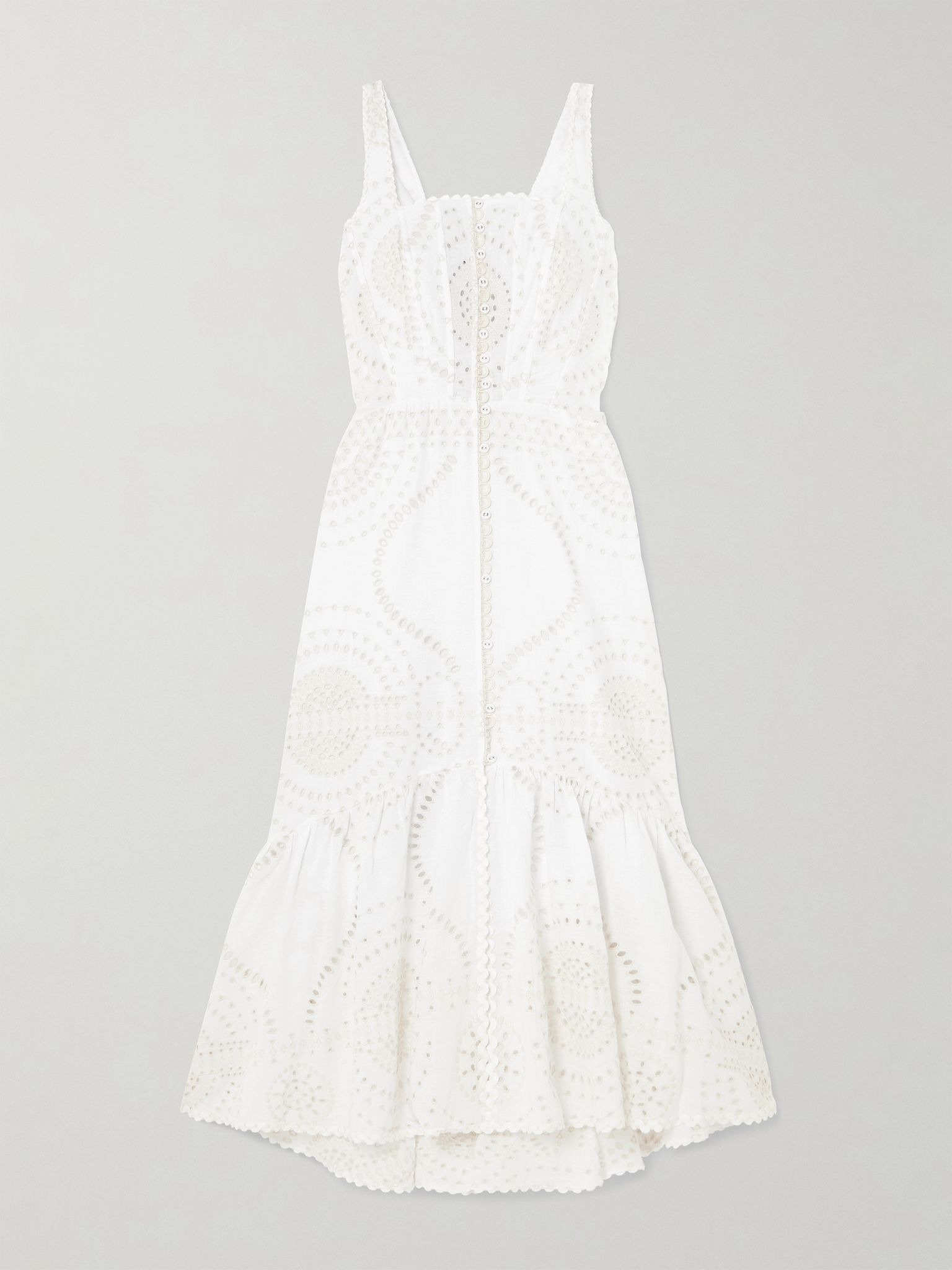 Greba broderie anglaise cotton-blend maxi dress Ivory - 1