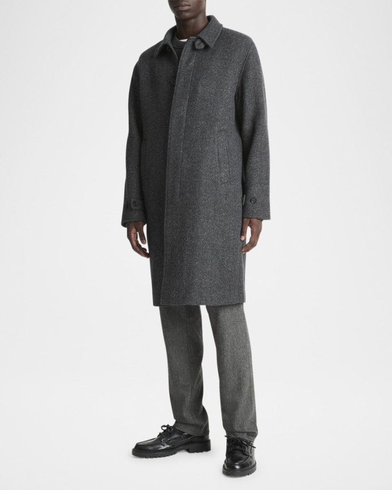 Vince Men's Herringbone Balmacaan Coat outlook