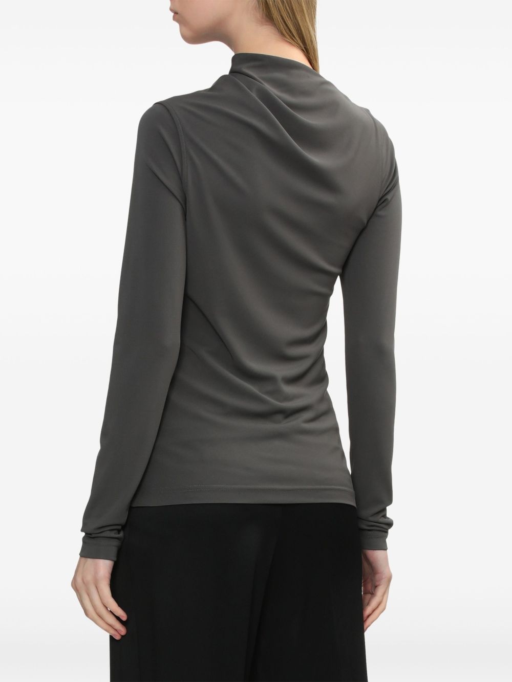 draped jersey top - 4