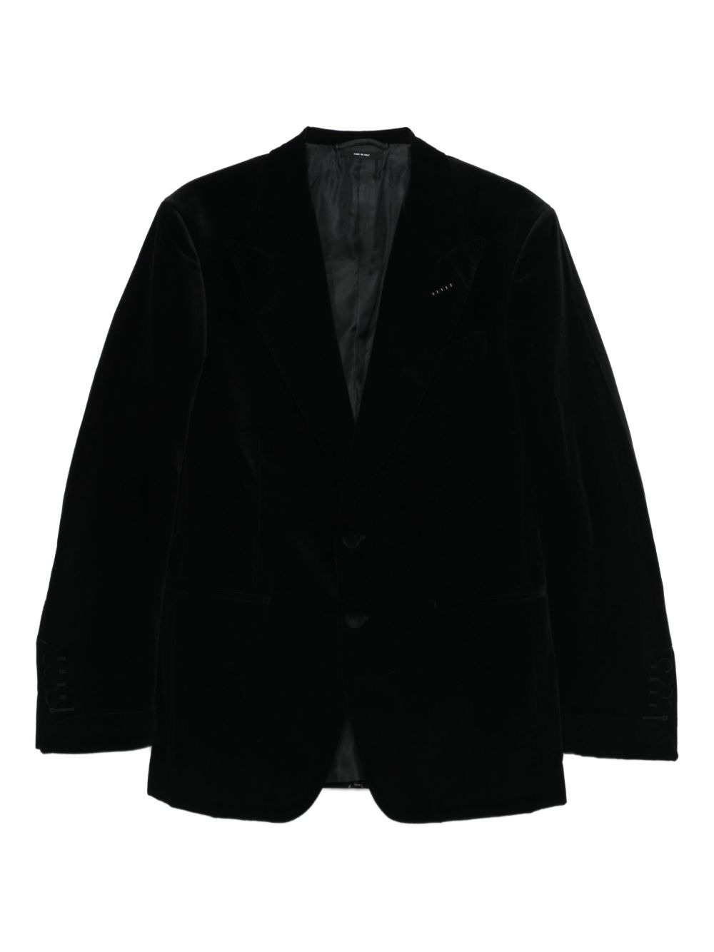 single-breasted velvet jacket - 1
