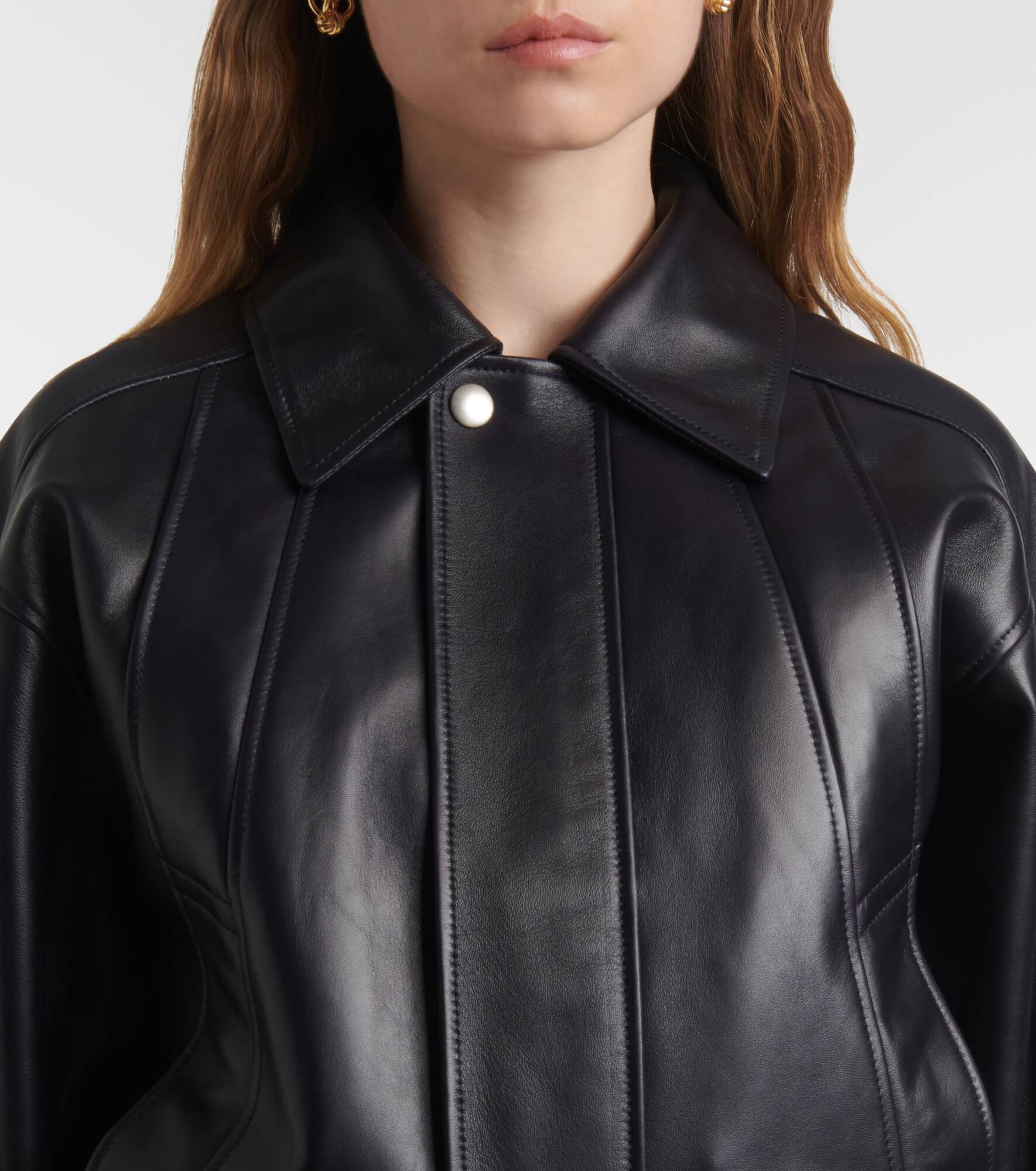 Shearling-trimmed leather blouson - 7