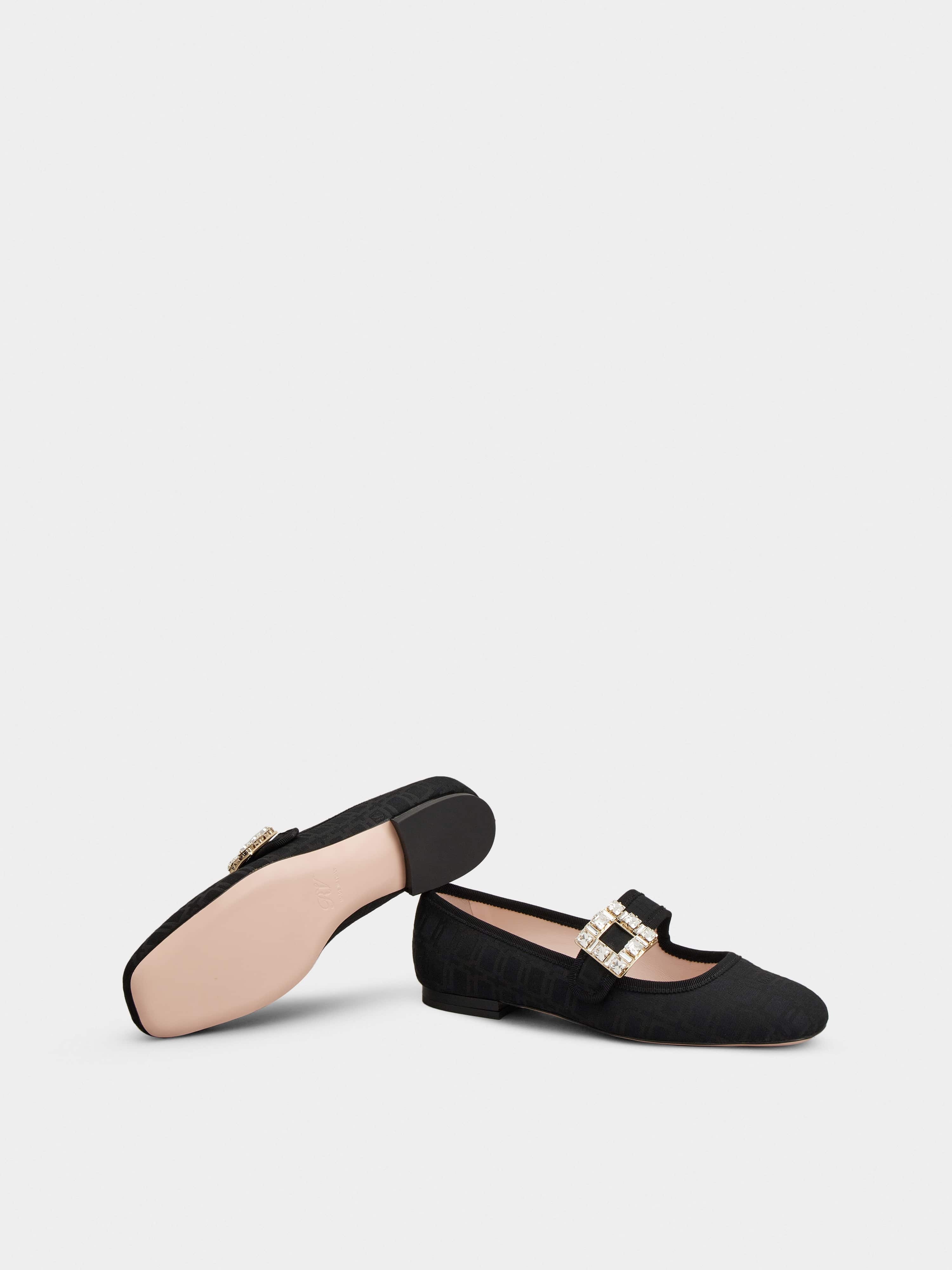 Très Vivier Strass Buckle Babies Ballerinas in Fabric - 6