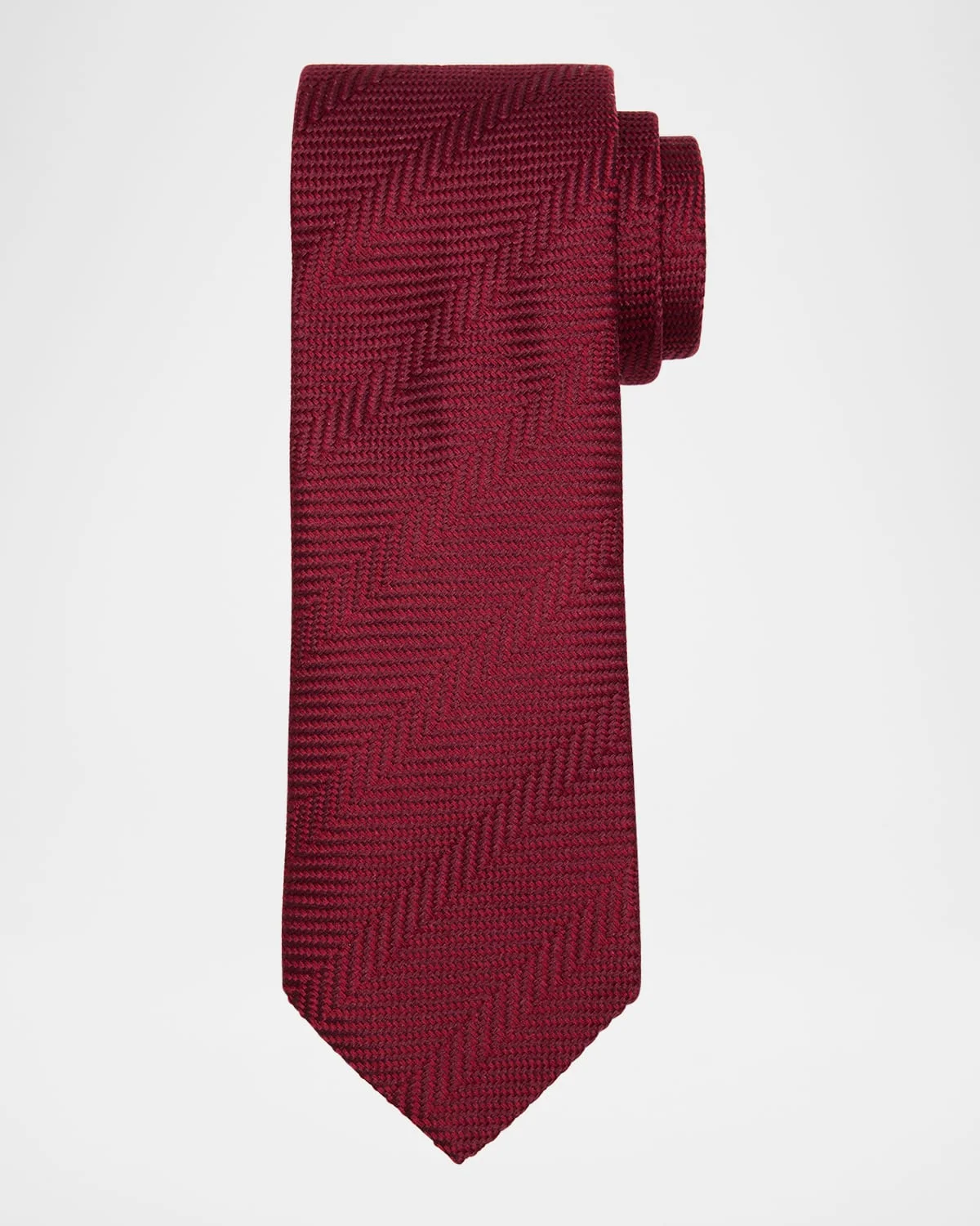 Men's Chevron Silk and Cotton Tie - 1