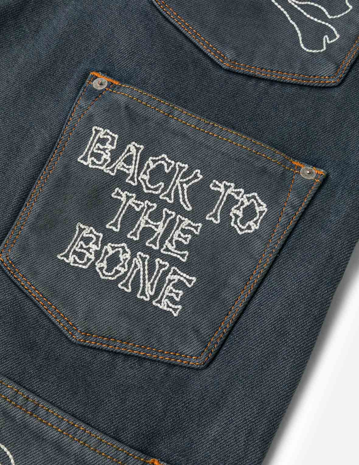 Multi-Pocket with Multi Logos Embroidery Cropped Jeans - 8