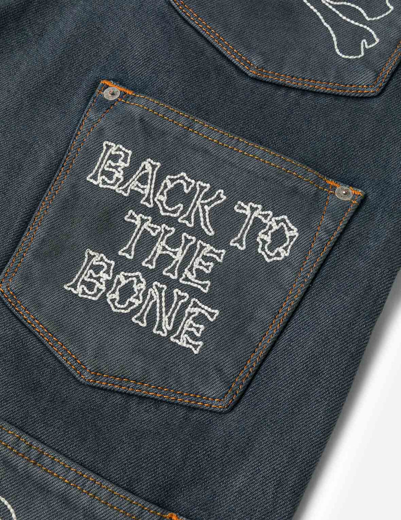 Multi-Pocket with Multi Logos Embroidery Cropped Jeans 8