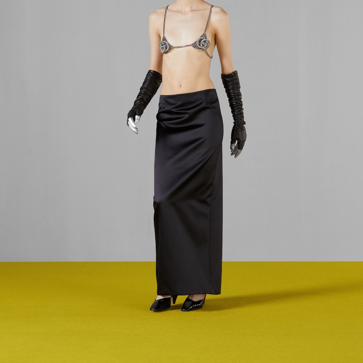 Silk skirt with Interlocking G - 7