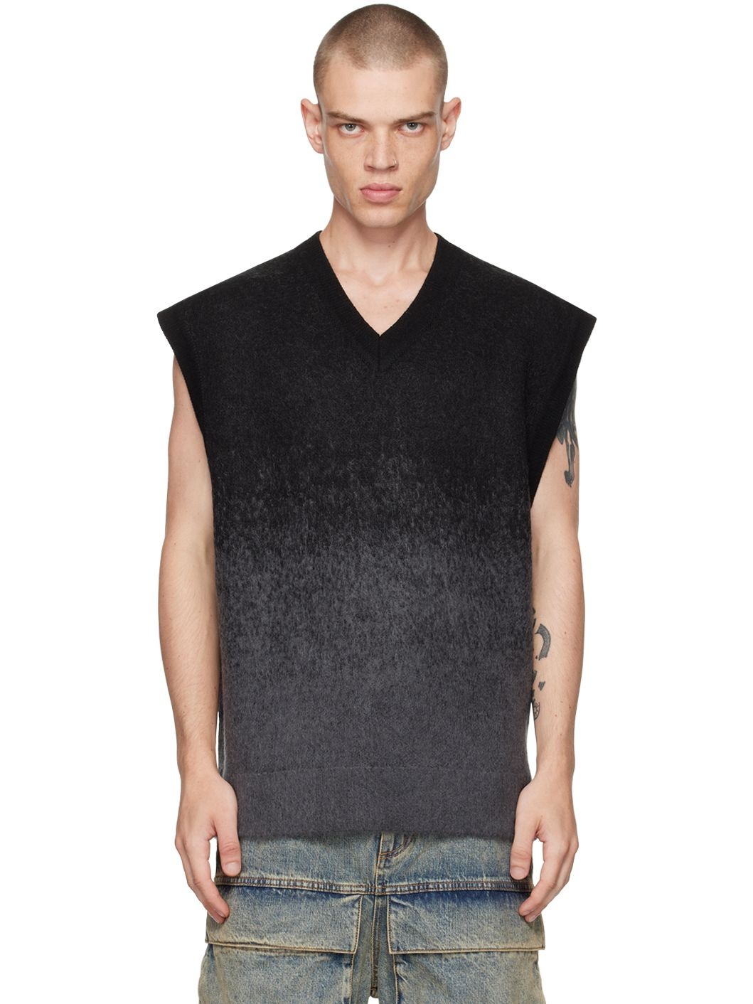 Black & Gray Gradient Vest - 1
