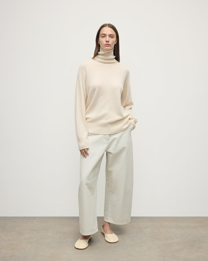 Johnstons of Elgin Gauzy Cashmere Cream Roll Neck Jumper outlook