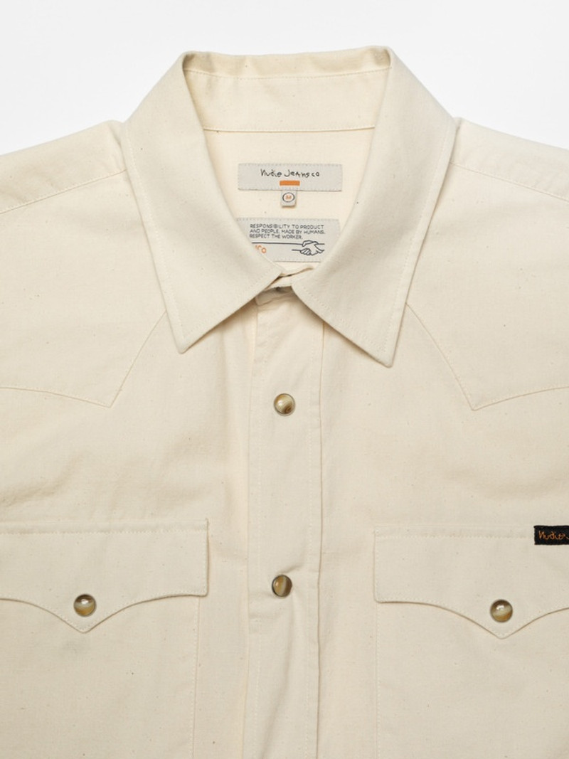 George Chambray Western Shirt Ecru 4