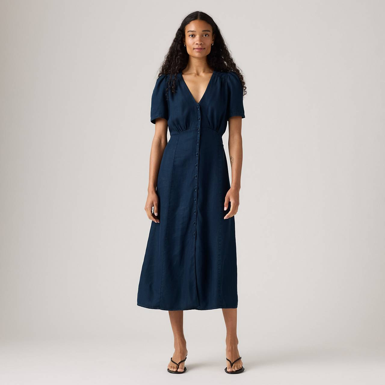 SARINA SHORT-SLEEVE MIDI DRESS - 2