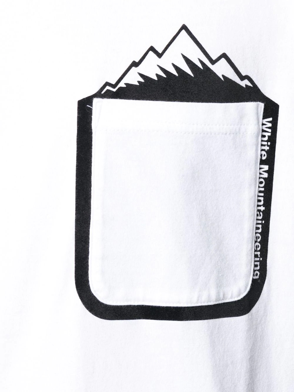 mountain print pocket T-Shirt  - 5