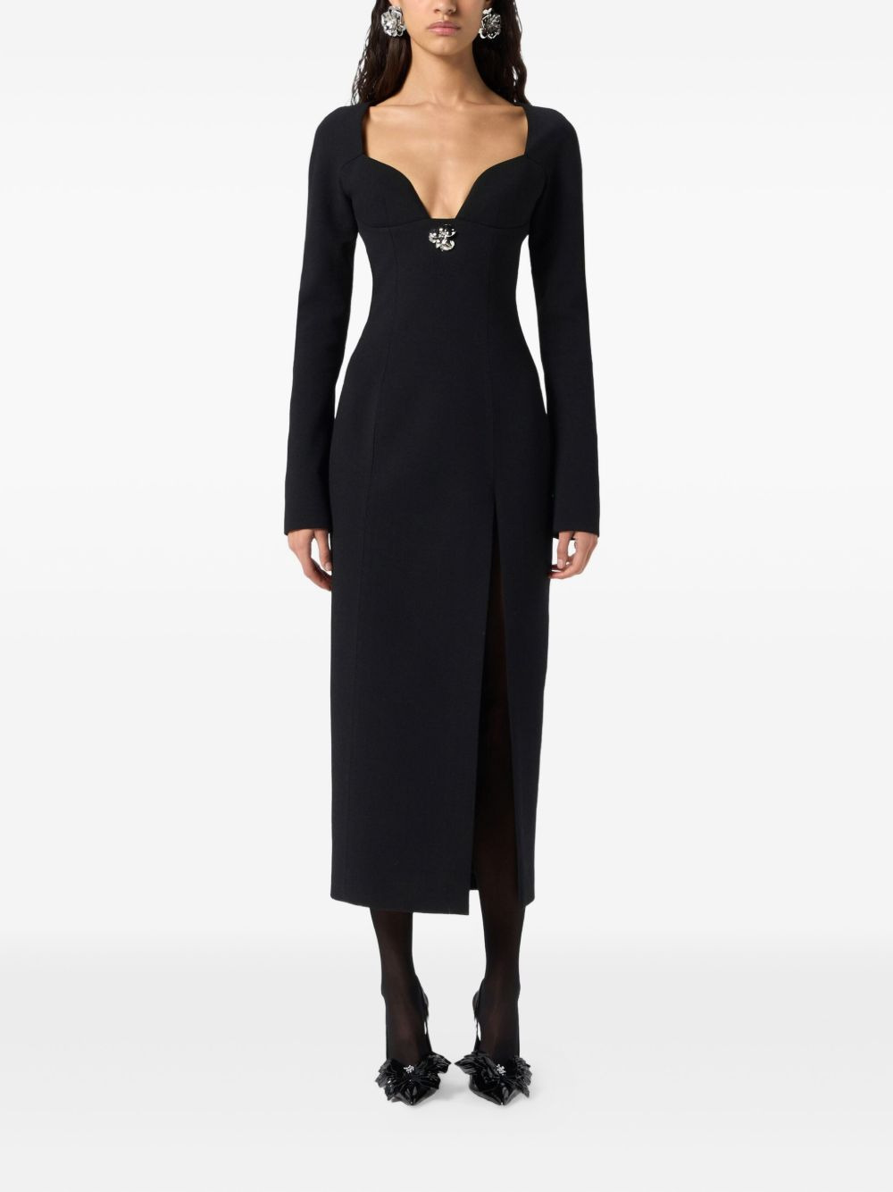 crystal-embellished midi dress - 2