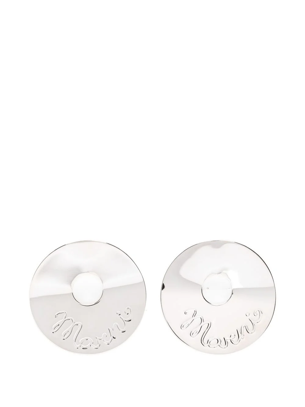 logo round earrings - 1