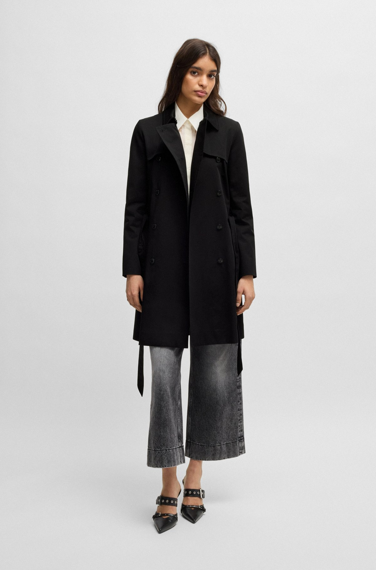 DOUBLE-BREASTED REGULAR-FIT TRENCH COAT IN COTTON - 2