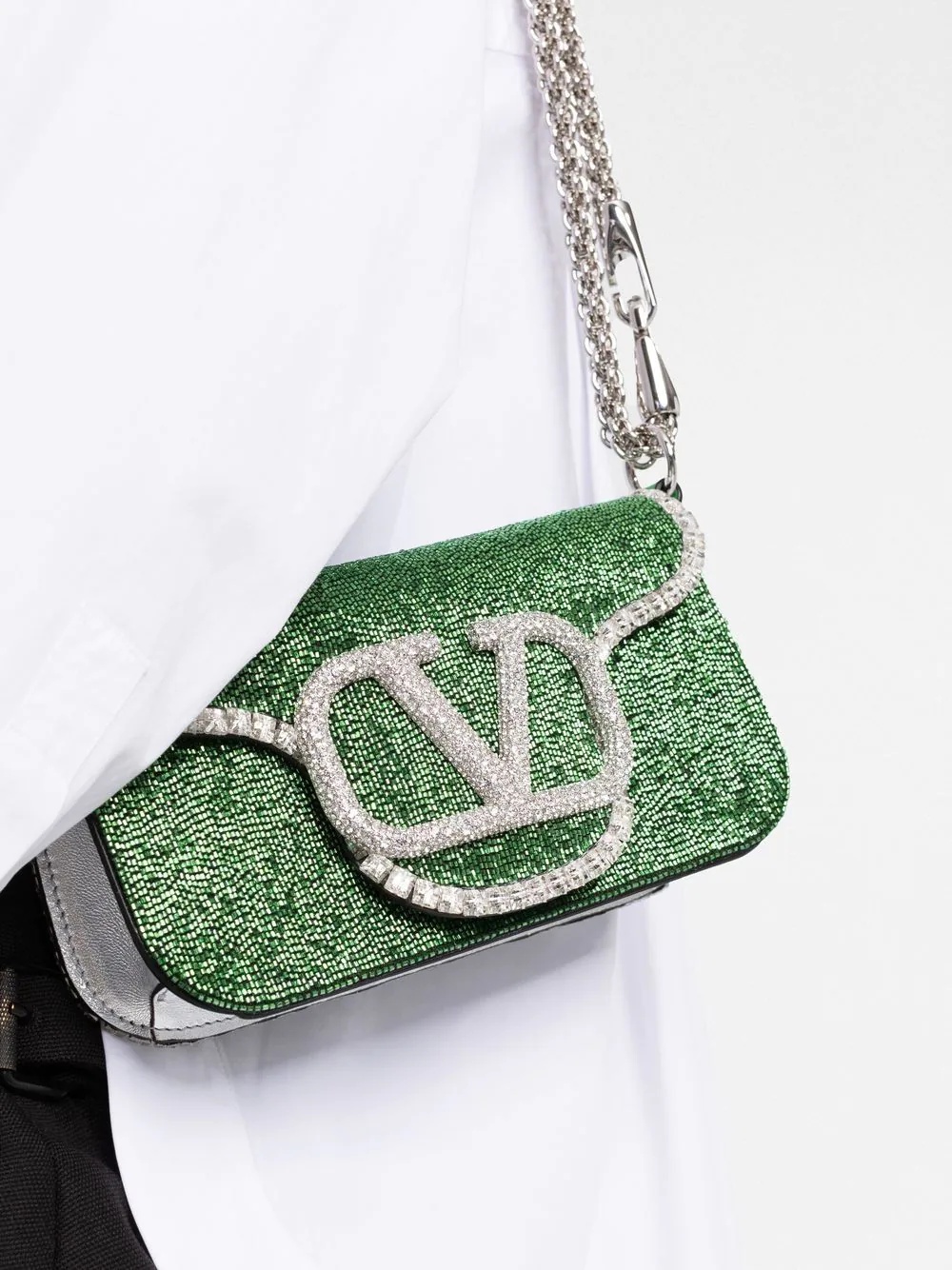 VLogo sequinned clutch bag - 3