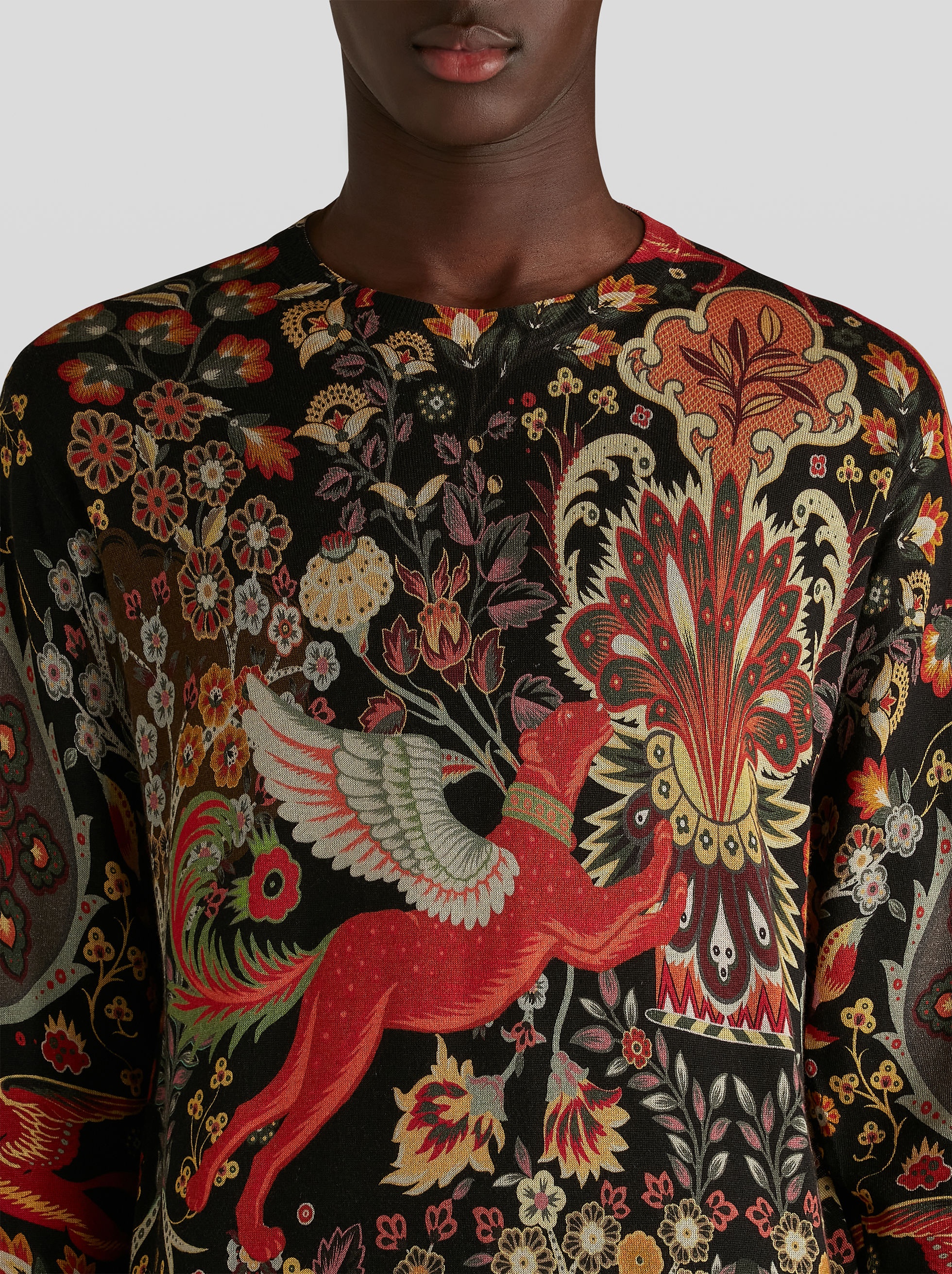 PRINTED SILK AND CASHMERE JUMPER - 3