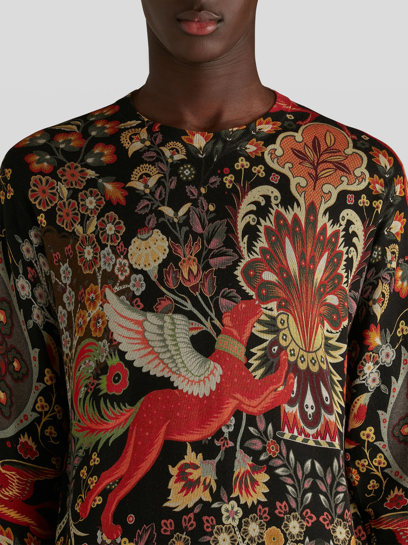 Etro PRINTED SILK AND CASHMERE JUMPER outlook