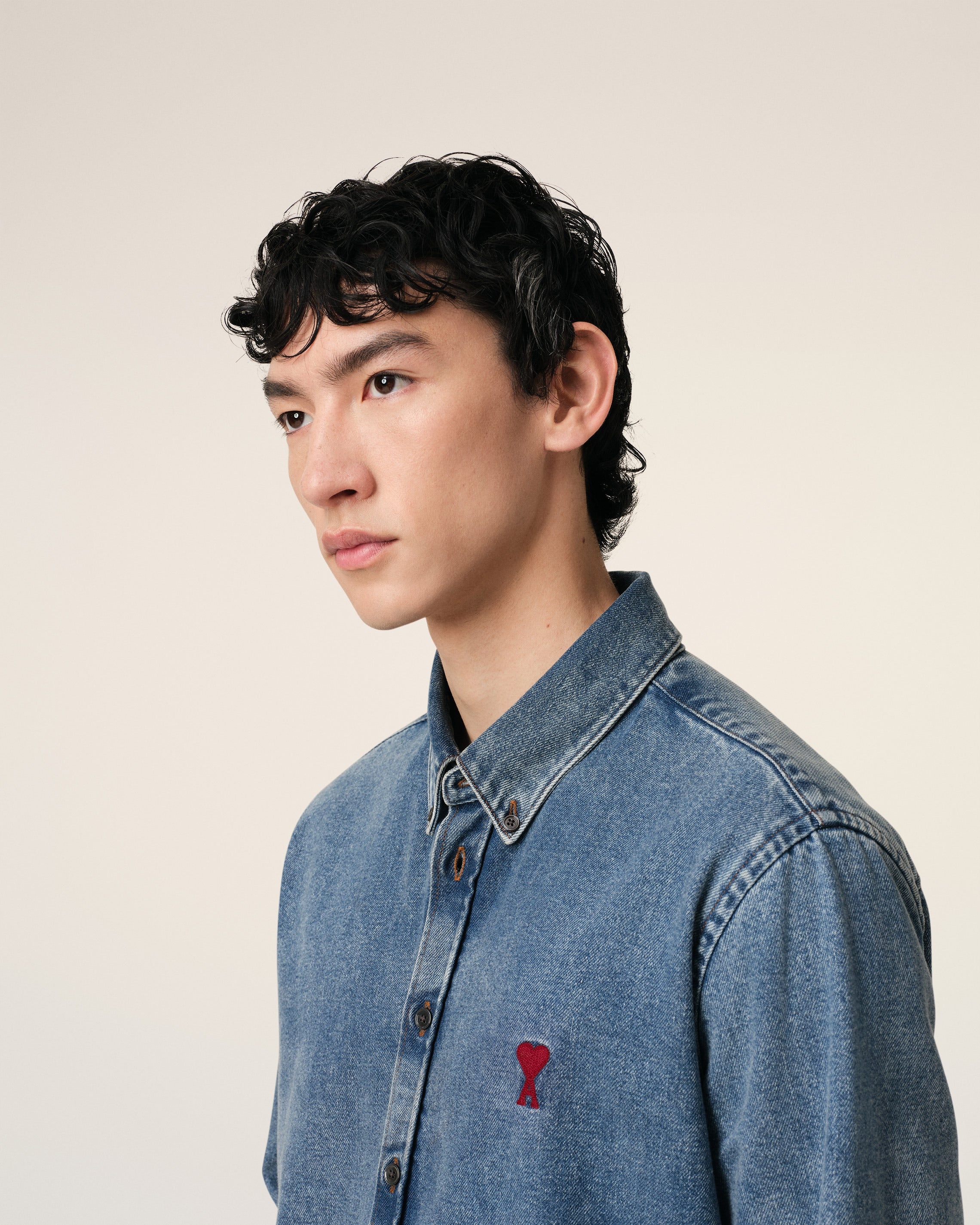 BLUE DENIM BUTTON-DOWN AMI DE COEUR SHIRT - 4