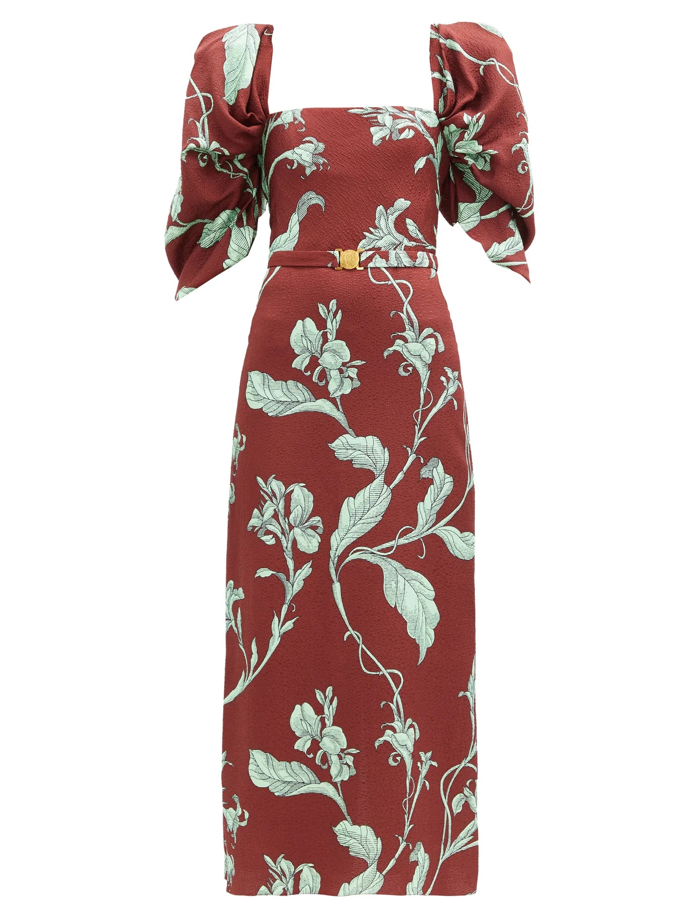 Rayo de Esperanza belted floral jacquard dress - 1