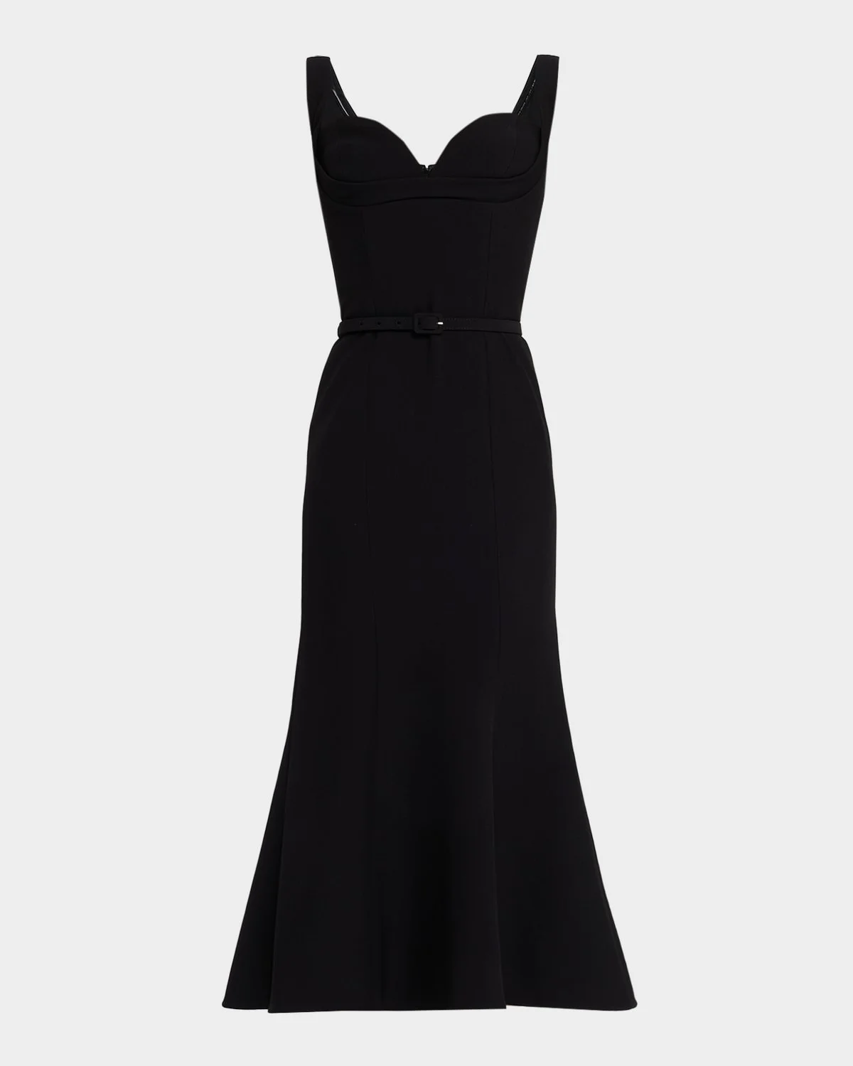 Sleeveless Belted Fit-And-Flare Midi Dress - 1