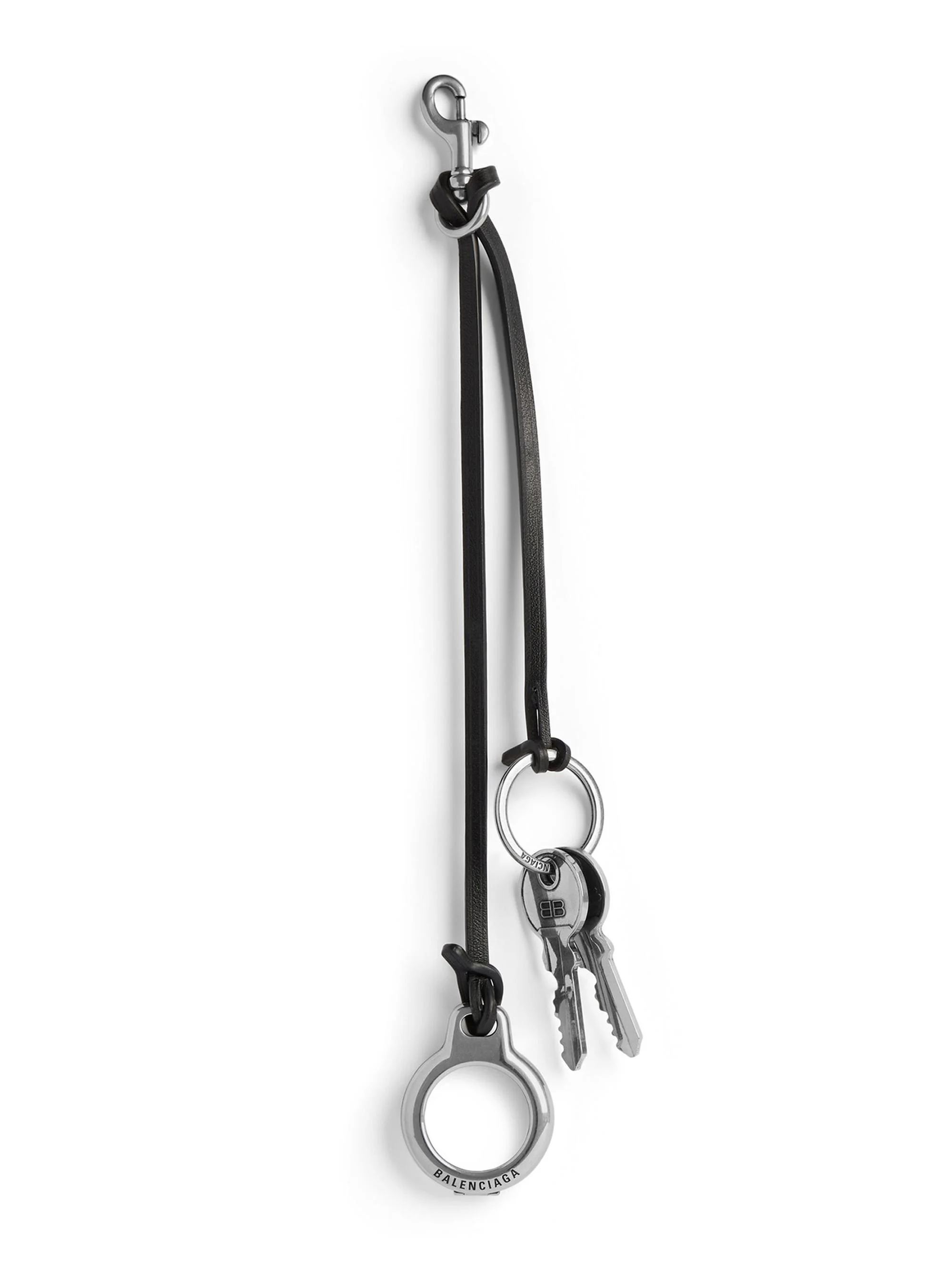 Men's Keychain Charm Subway Compatible Airtag Keys - Black - 1