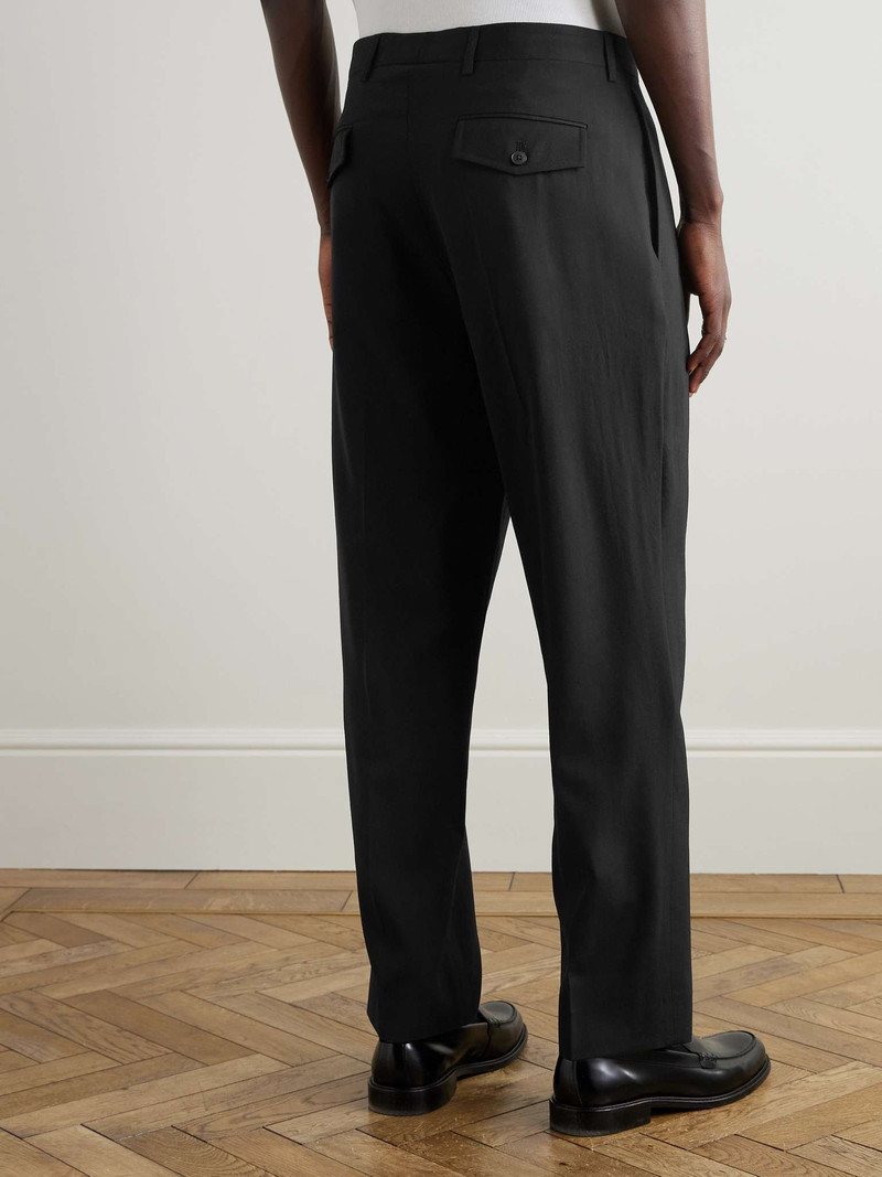 Straight-Leg Pleated Wool-Twill Suit Trousers 4