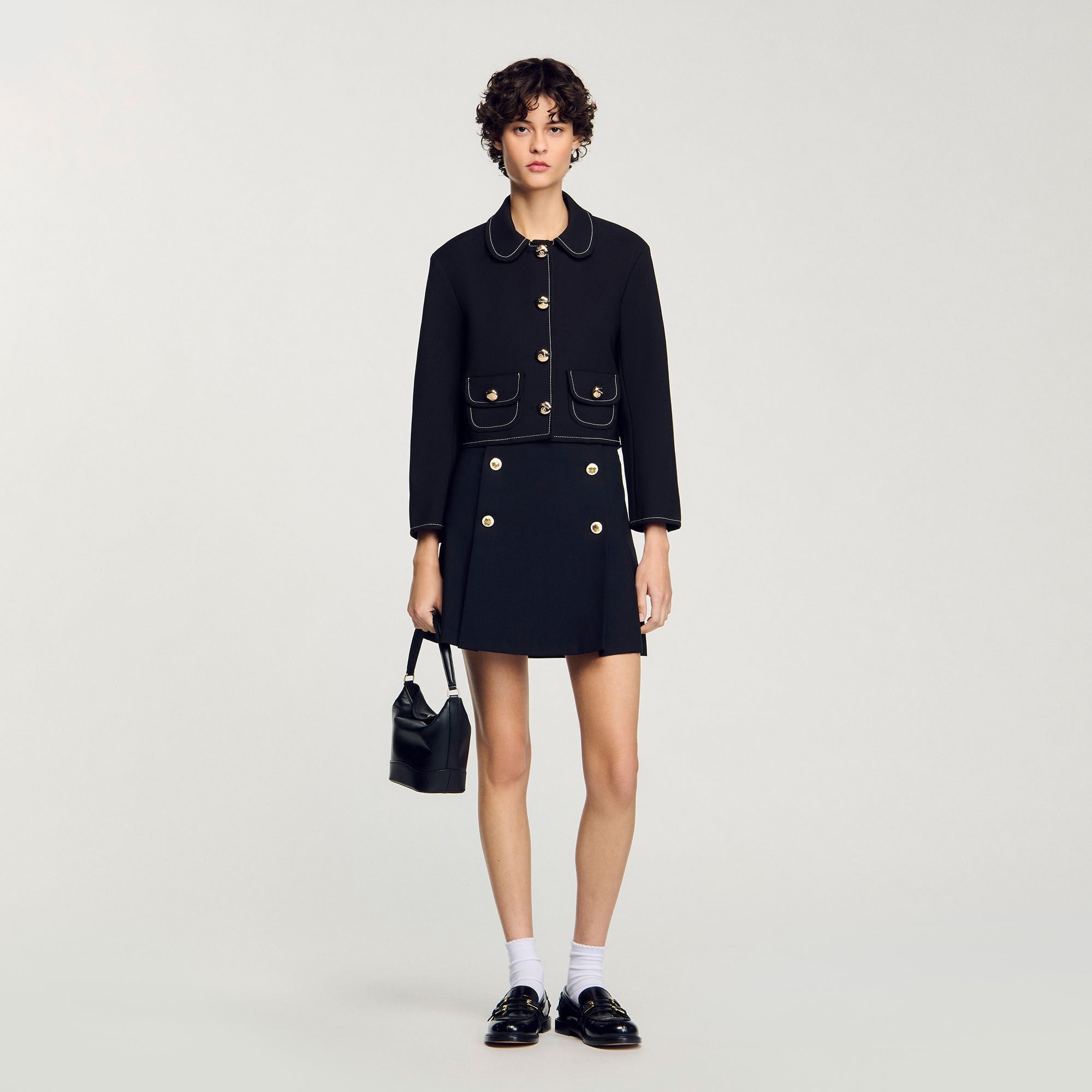 PETER PAN COLLAR CROPPED JACKET - 1