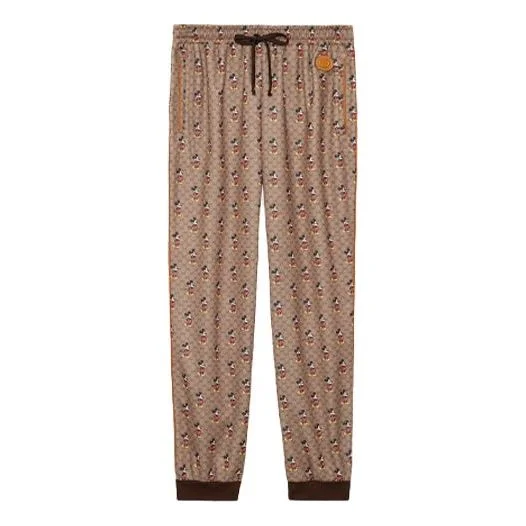 Gucci x Disney Mickey Full Printed Drawstring Jogging Pants For Men Brown 604211-XJB64-2100 - 1