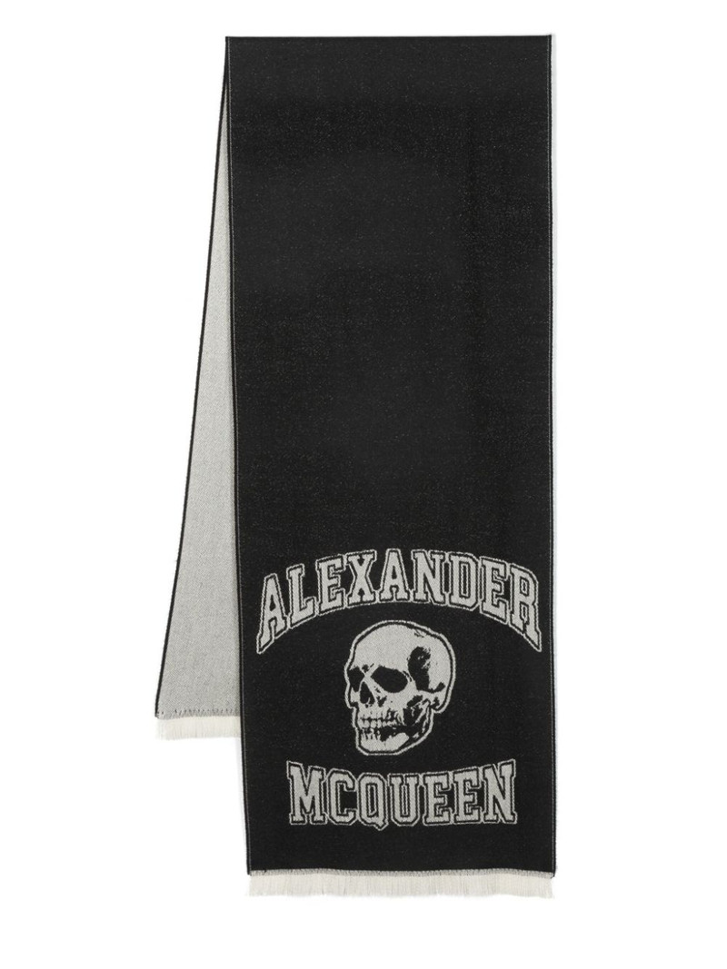 intarsia-knit logo wool scarf 1