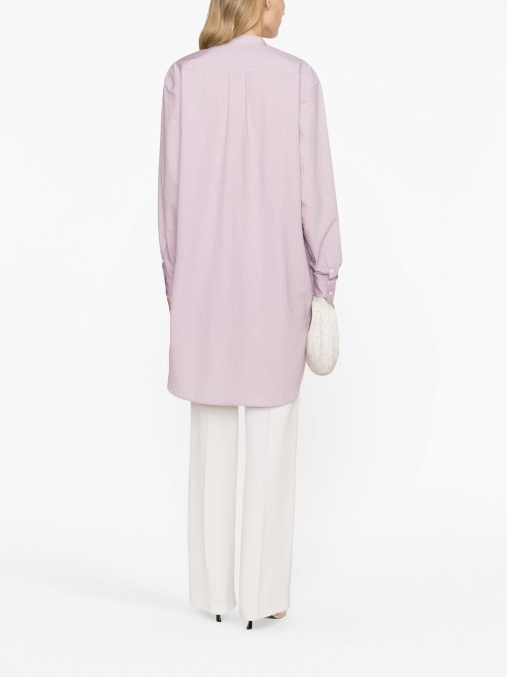 high-neck poplin tunic dress - 4