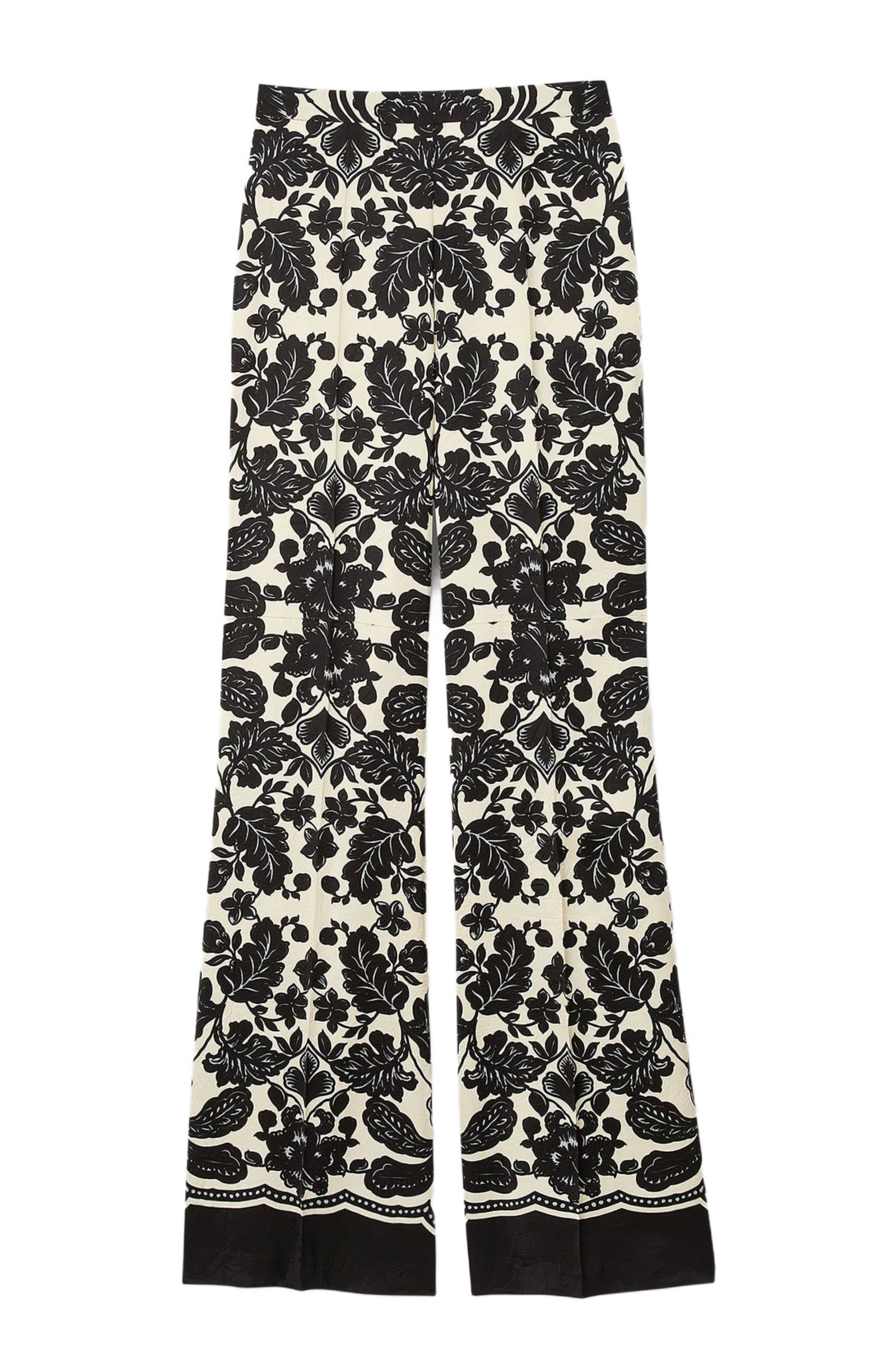 SANDRO Floral pants in Ecru /Black at Nordstrom - 5