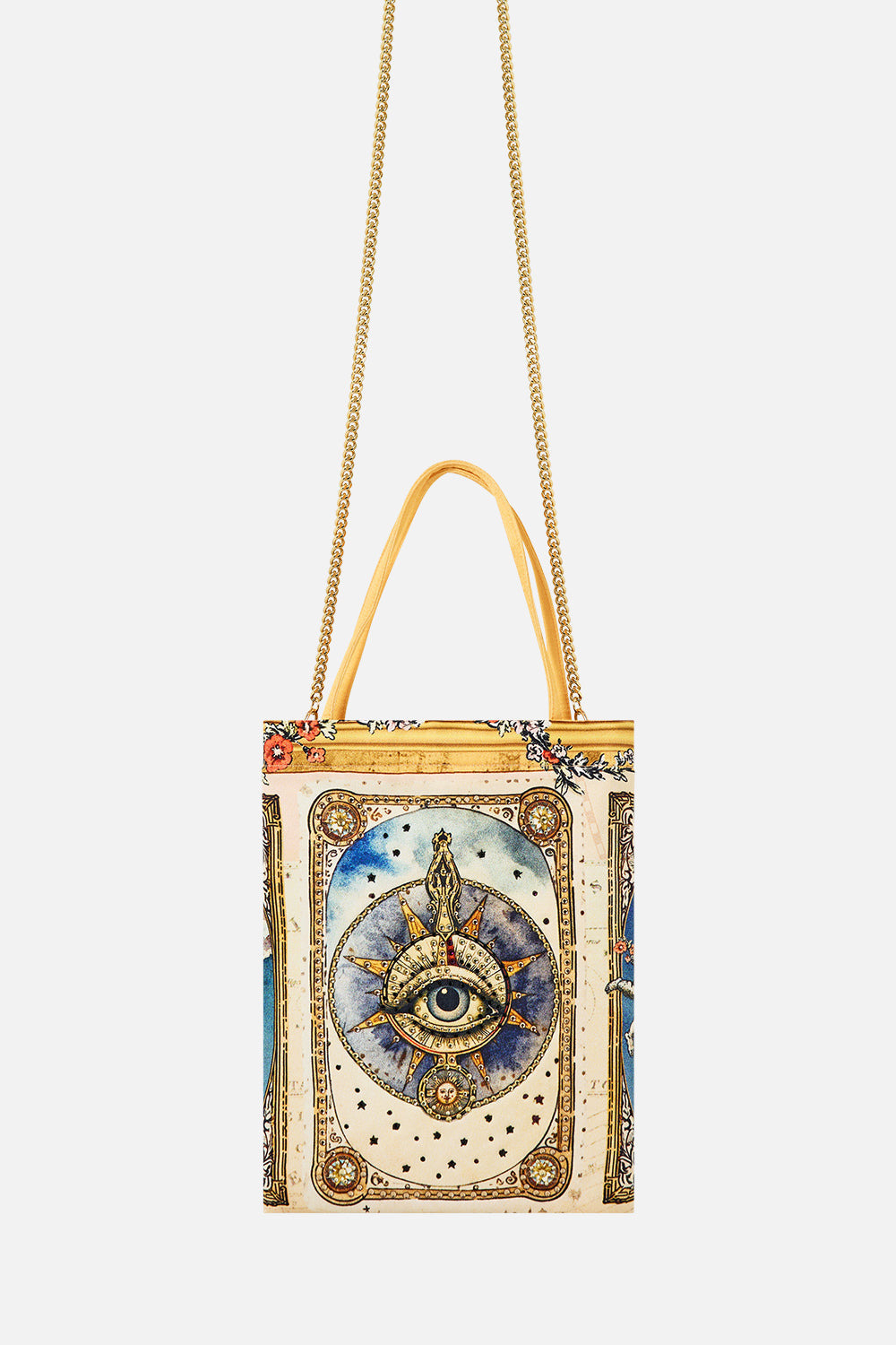 EMBELLISHED MINI TOTE WITH CHAIN STRAP - 2