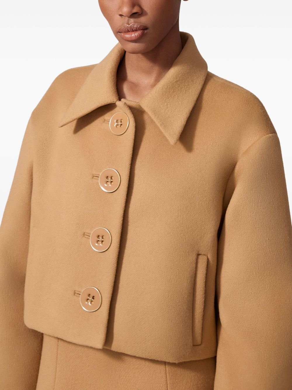 cropped wool jacket - 4
