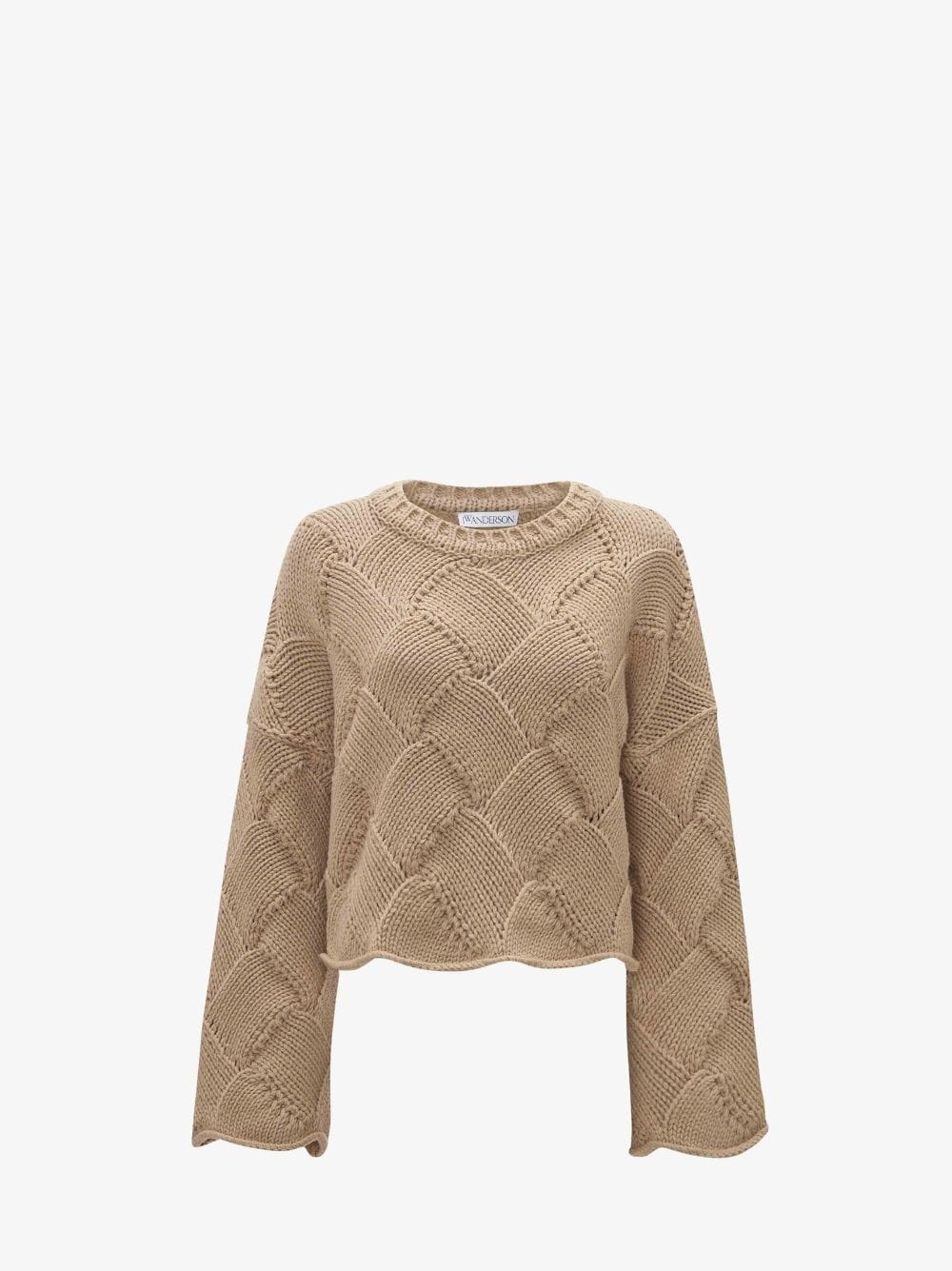 basket-weave cropped jumper - 1