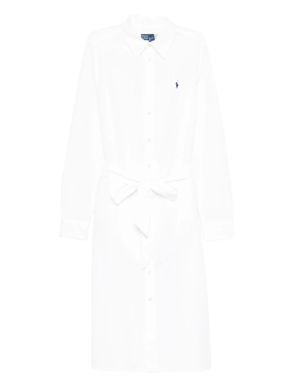 tie-waist midi shirt dress - 1