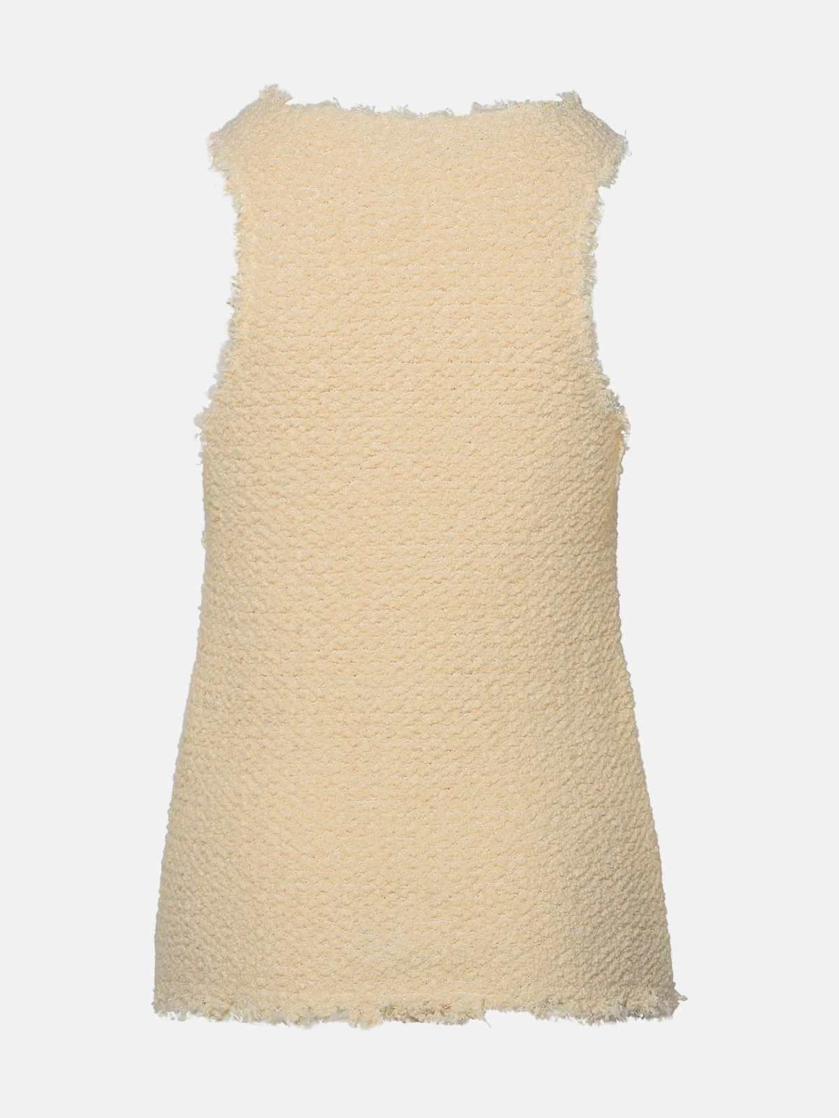 CREAM COTTON BLEND TANK TOP - 3