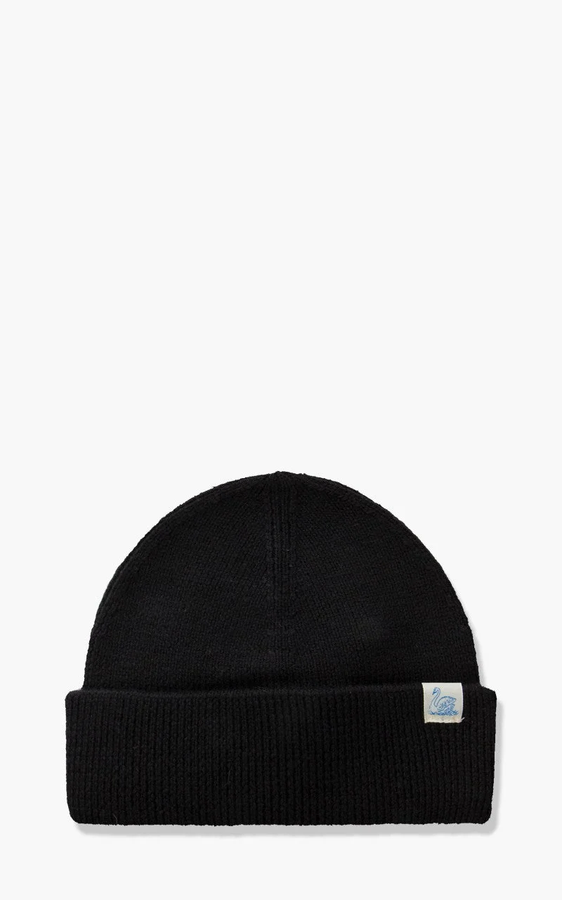 MERZ B. SCHWANEN MWBN05 MERINO BEANIE DEEP BLACK - 1
